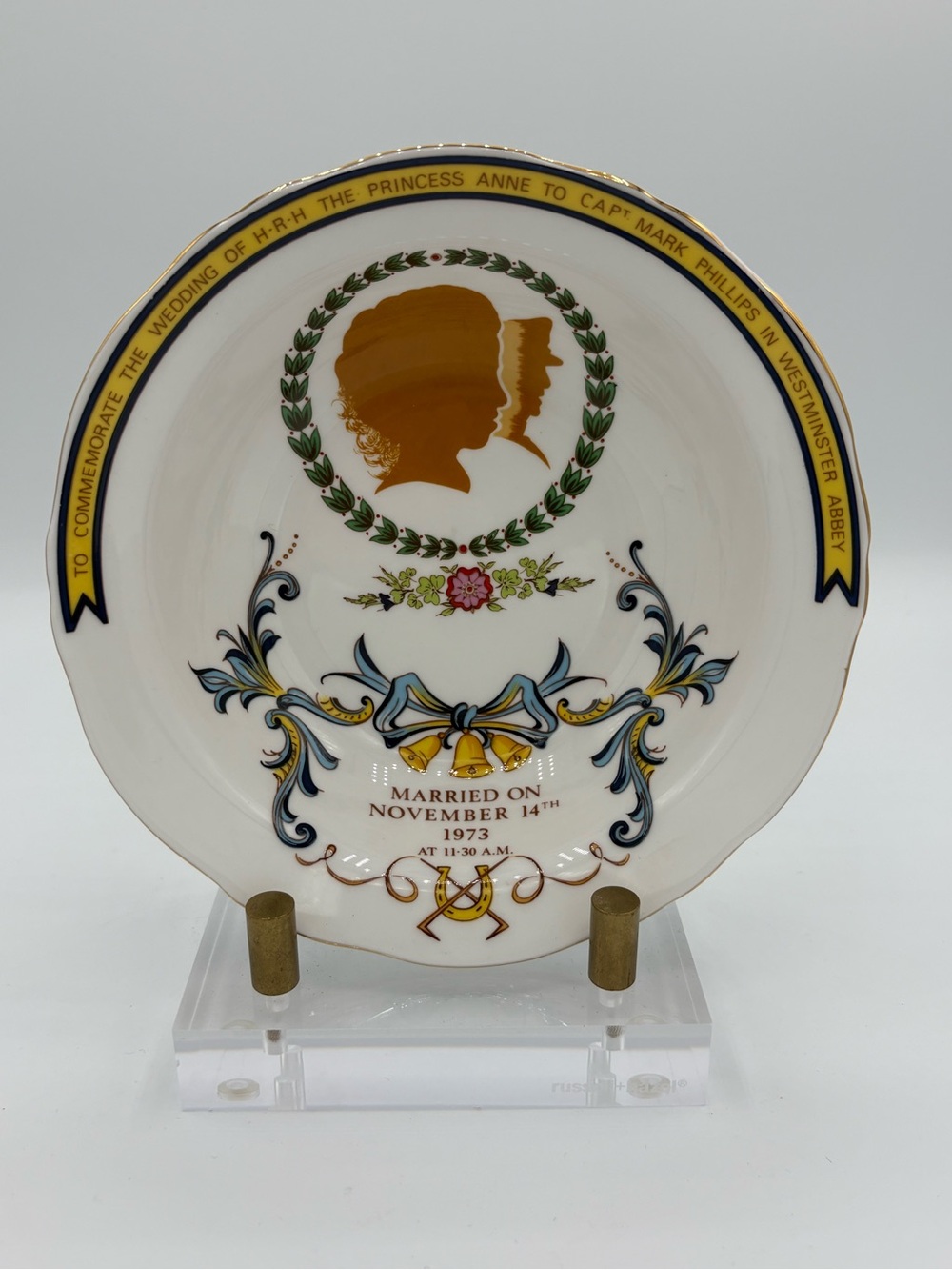 Vintage 1973 Crown Staffordshire Princess Anne Royal Wedding Bone China Dish